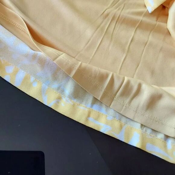 Nine West Faux Wrap Midi Dress Sz XL New Yellow Tropical - Picture 10 of 10